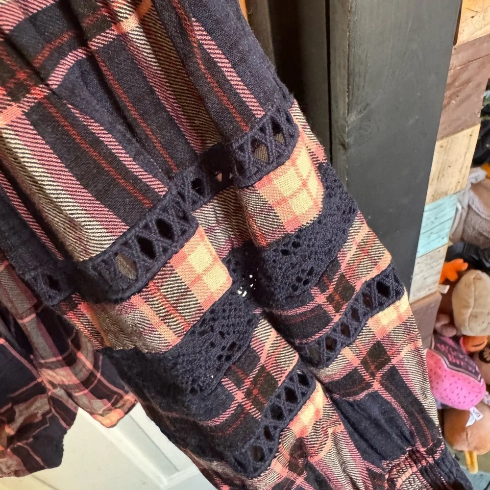 Torrid Plaid Blouse - Pink and Navy - Picture 2 of 3